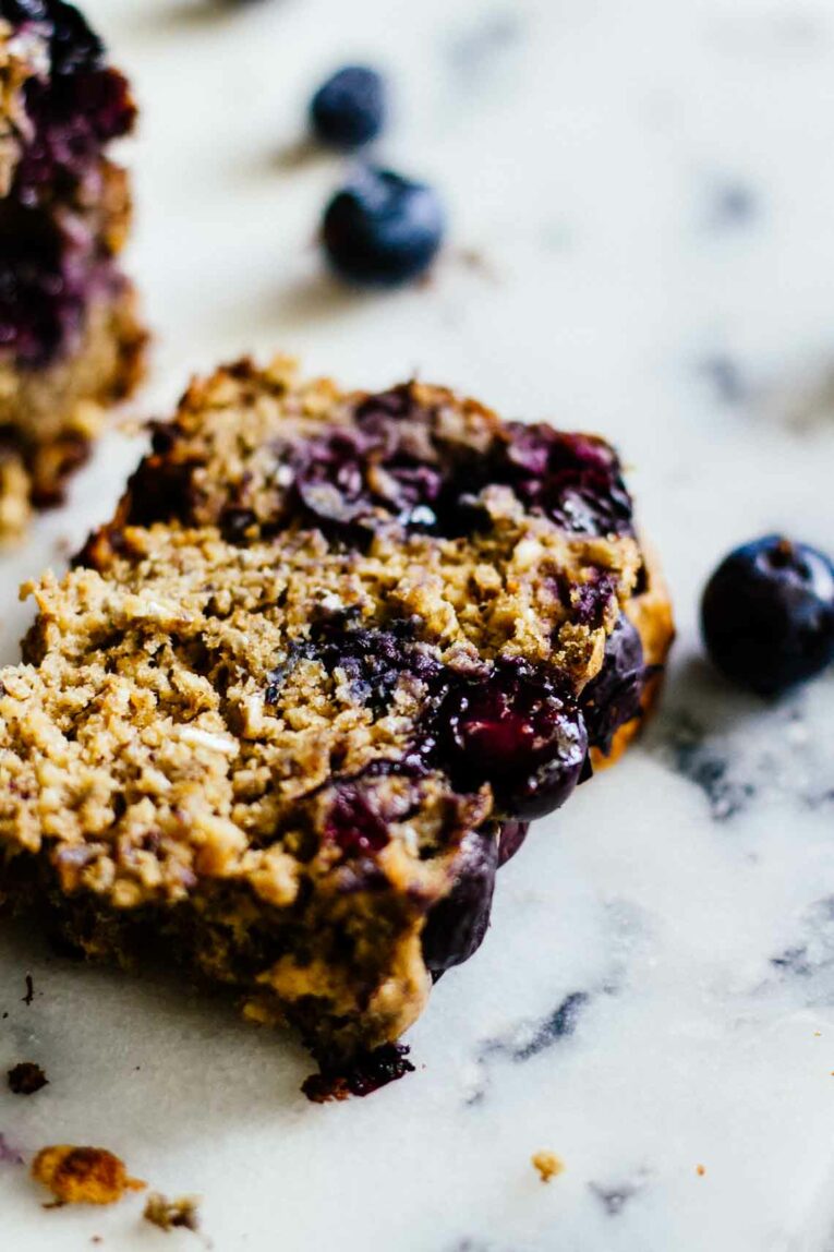 Slice of Gluten Free Blueberry BreadGluten Free Blueberry Bread