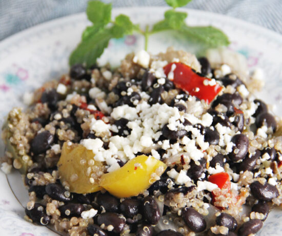 A gallo pinto dish made with quinoa.