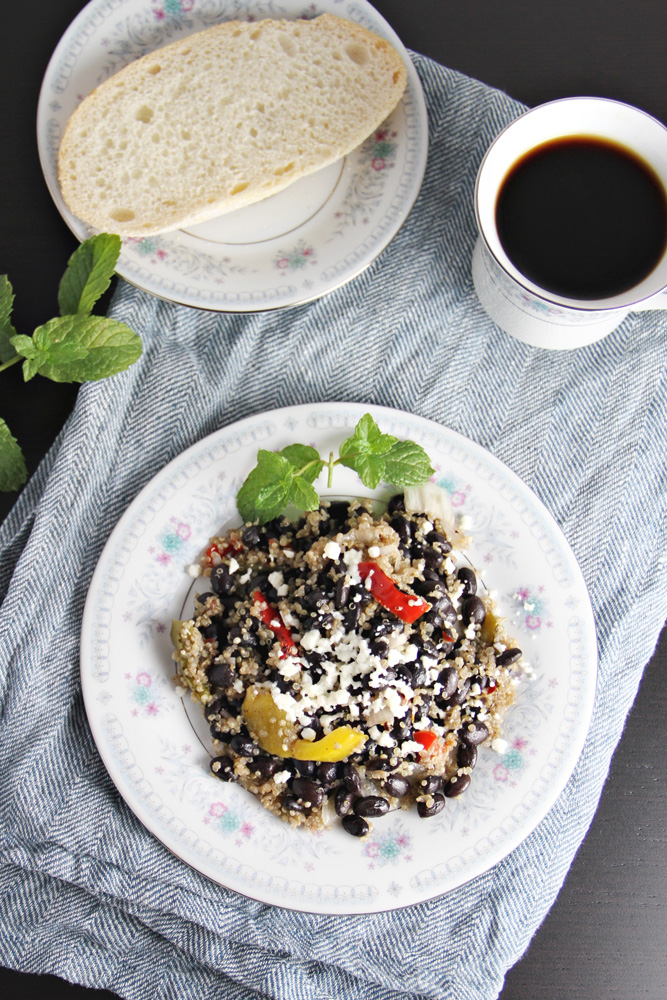 Quinoa Gallo Pinto with Cafecito.