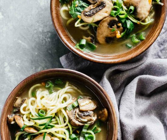 Vegan Ramen Soup w/ Zucchini Noodles! Gluten free and perfect for dinner!