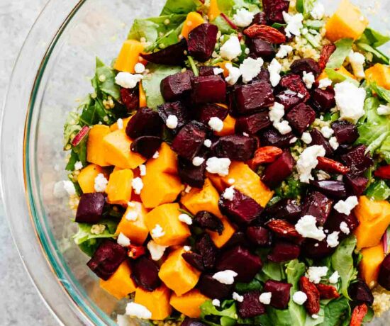 Roasted Beets & Sweet Potato Salad! SO perfect for an easy dinner or lunch!