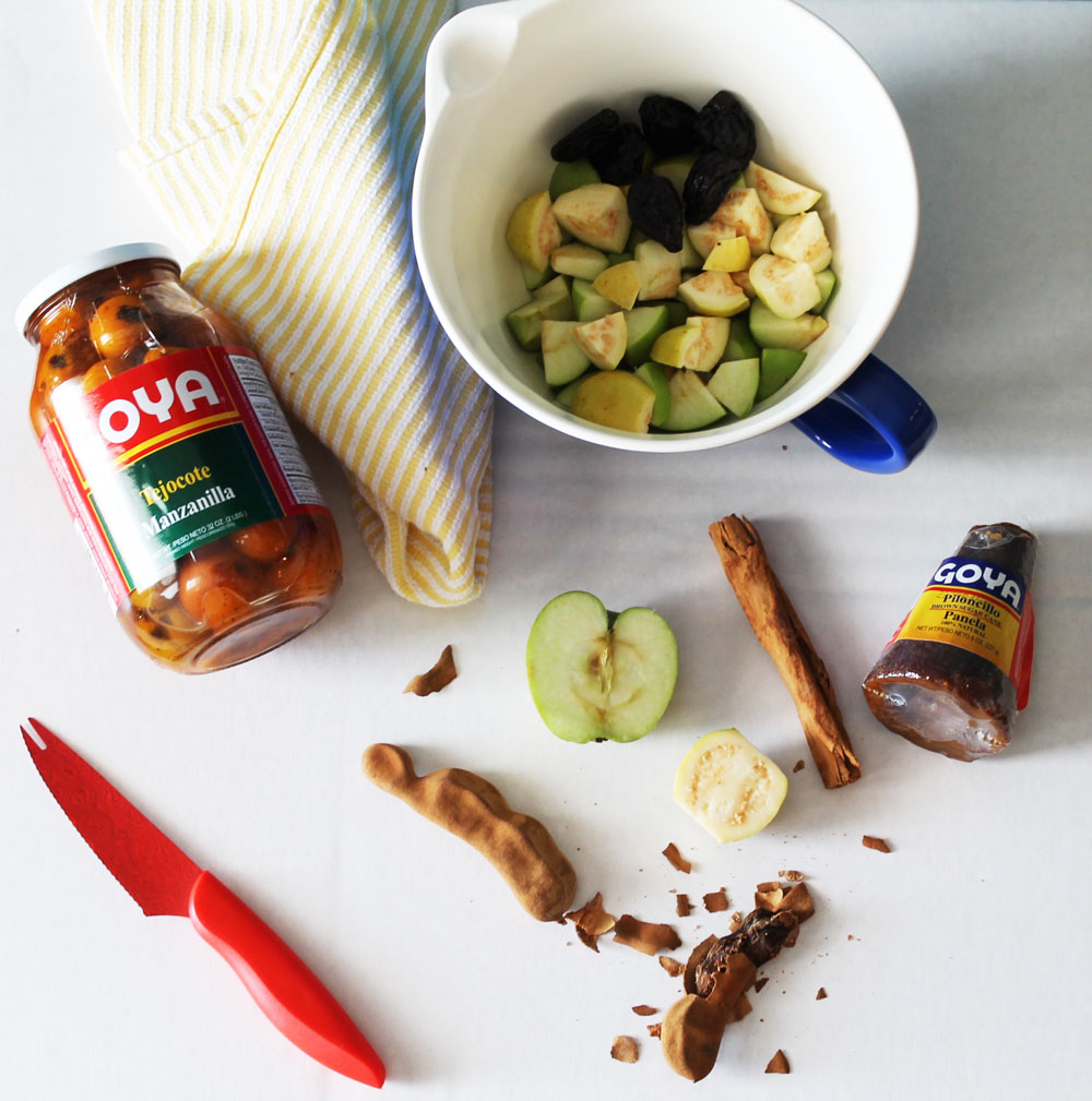 Ingredients for Ponche recipe.