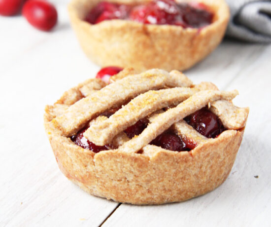 Cranberry Pie with a lattice top.