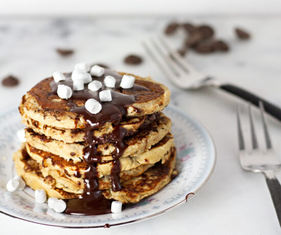 The BEST healthy s'more pancakes!
