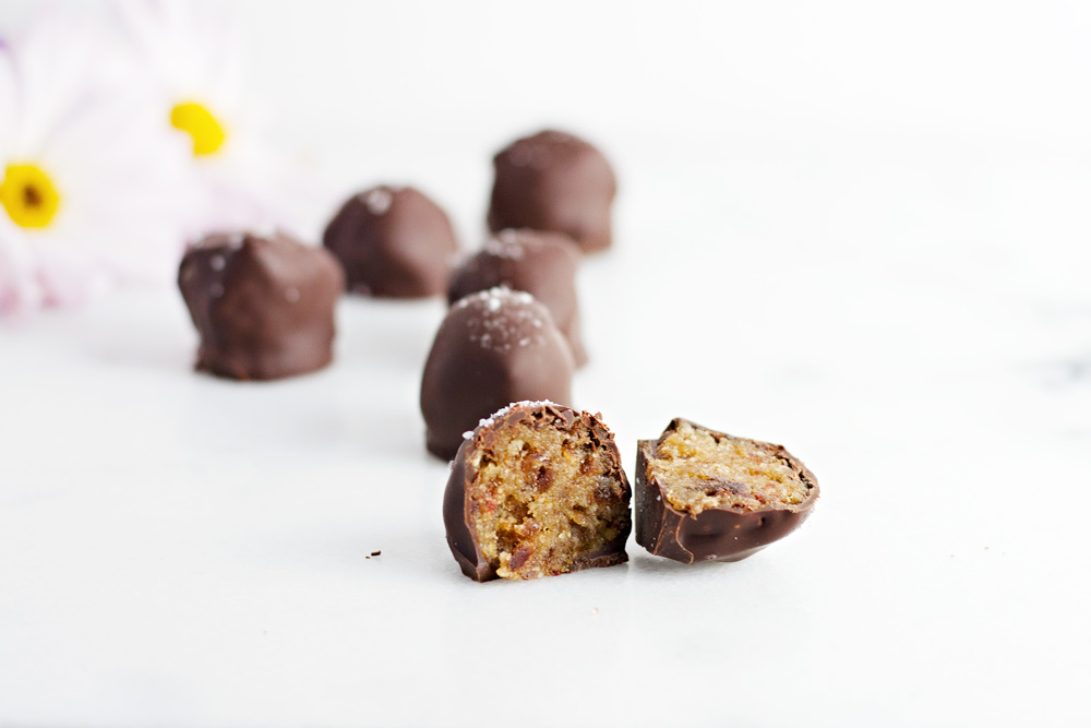 Healthy Salted Caramel Truffles! SO good!