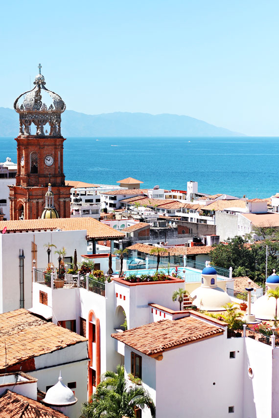 view of city and beach in Mexico