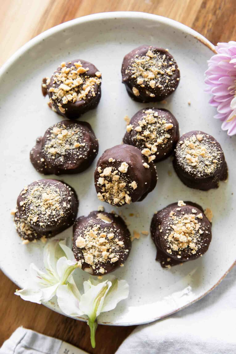 Healthy Holiday Side Dishes, Appetizers, and Desserts: Healthy Banana S'mores Bites! These snacks taste like a dessert, are healthy, and only take 5 minutes to make! {Gluten-Free}