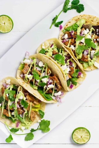 THESE! Slow Cooker Beef Carnitas Tacos. Healthy, easy, quick, and perfect for a busy weeknight dinner! {Gluten-Free}