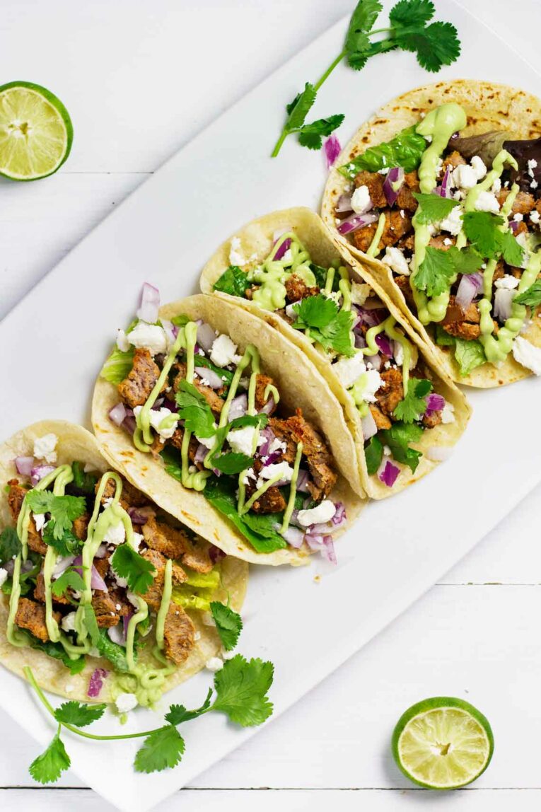 THESE! Slow Cooker Beef Carnitas Tacos. Healthy, easy, quick, and perfect for a busy weeknight dinner! {Gluten-Free}
