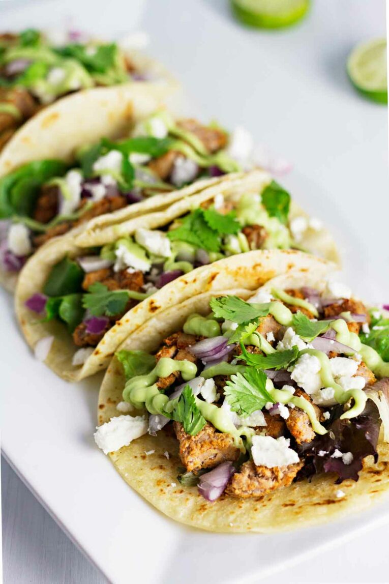 Close up shot of Slow Cooker Beef Carnitas Tacos!
