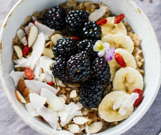 Buckwheat porridge recipe top shot photo.