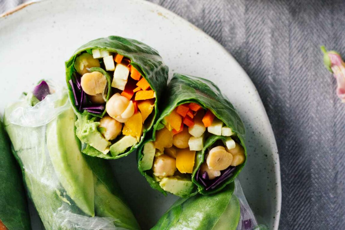 Vegan Spring Rolls w/ Spicy Turmeric Coconut Sauce!