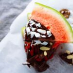 Tahini-Chocolate Dipped Watermelon Wedges!