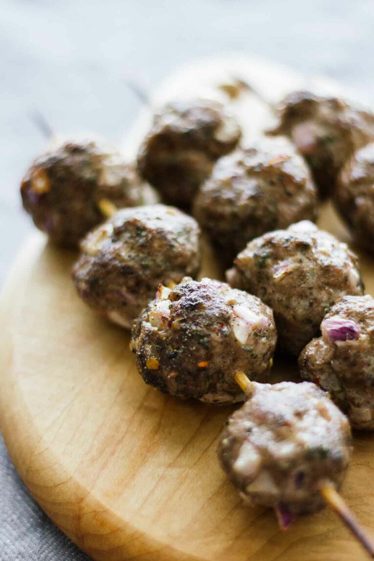  Lebanese BBQ Meatballs on skewers