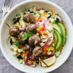 Mediterranean Salad Bowls w/ Lebanese BBQ Meatballs!