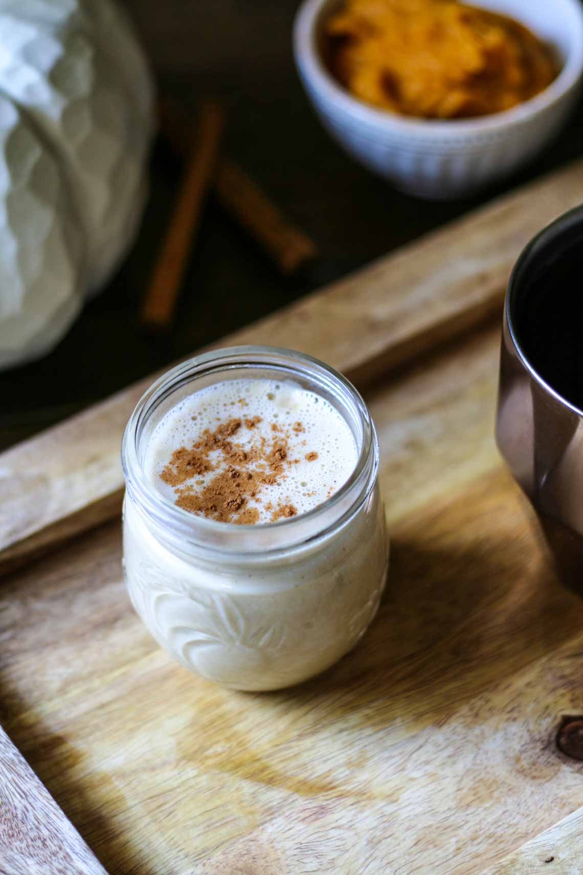 Paleo Pumpkin Coffee Creamer! Vegan, vegetarian, gluten-free, refined sugar free. Delicious and perfect for fall!