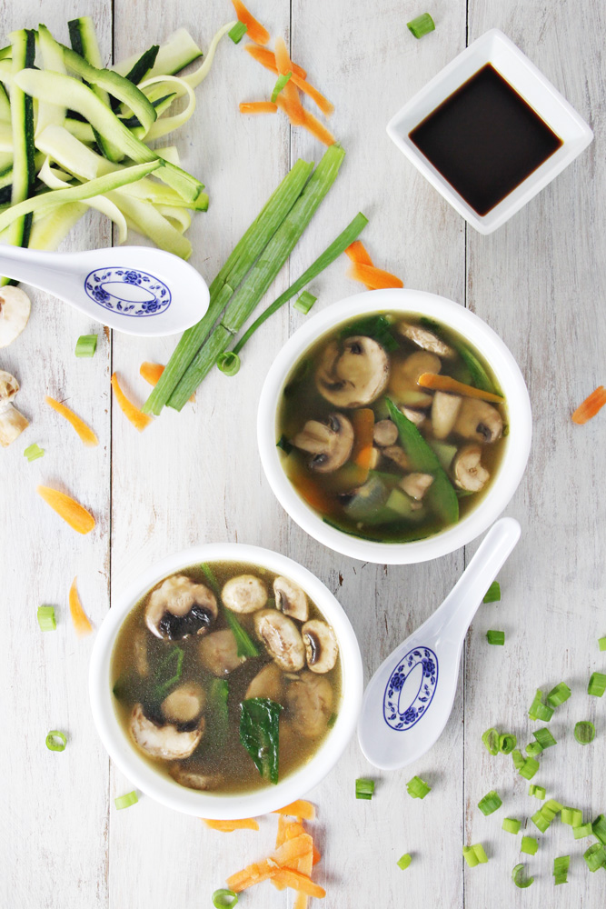 Ramen Zoodles recipes in small white bowls