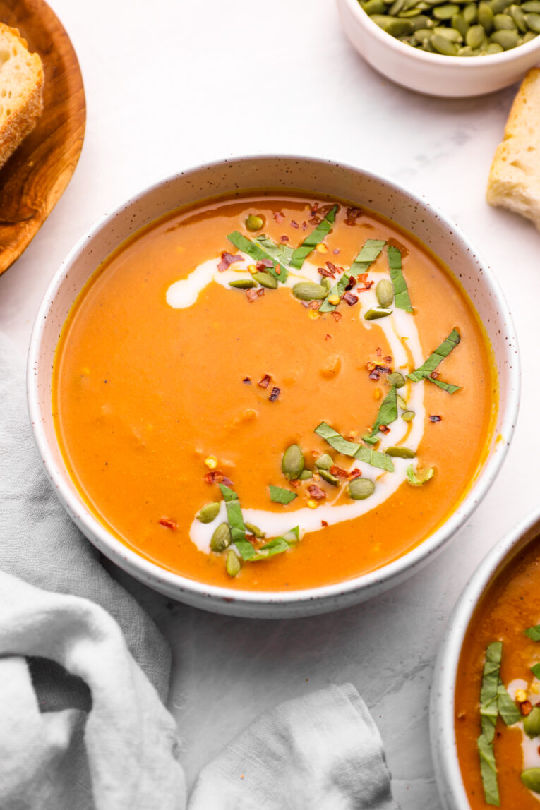 Pumpkin Curry Soup! Vegan, vegetarian, gluten-free, and under 30 minutes!