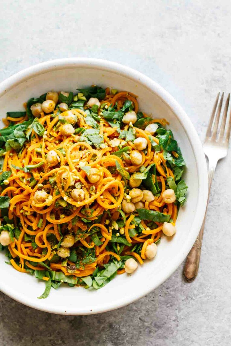 Turmeric Sweet Potato Pasta Salad! Vegan, vegetarian, gluten-free, super easy to make!