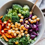 Broccoli & Chickpea Rainbow Power Bowls! Vegan, vegetarian, gluten free, and grain free. Under 30 minutes and super easy to make!