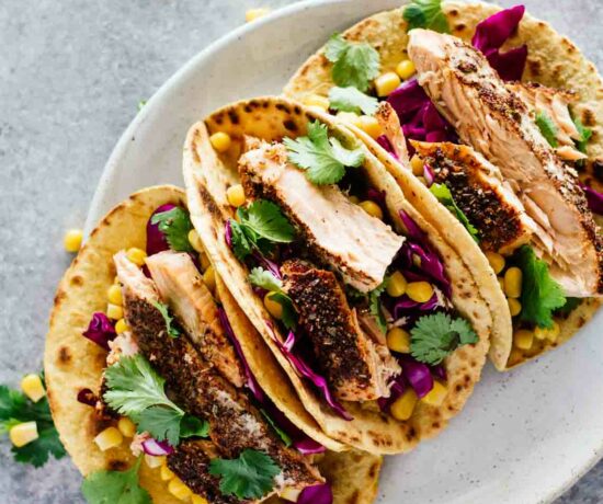 30-Minute Blackened Salmon Tacos! Gluten-free and a quick, healthy, easy weeknight dinner!