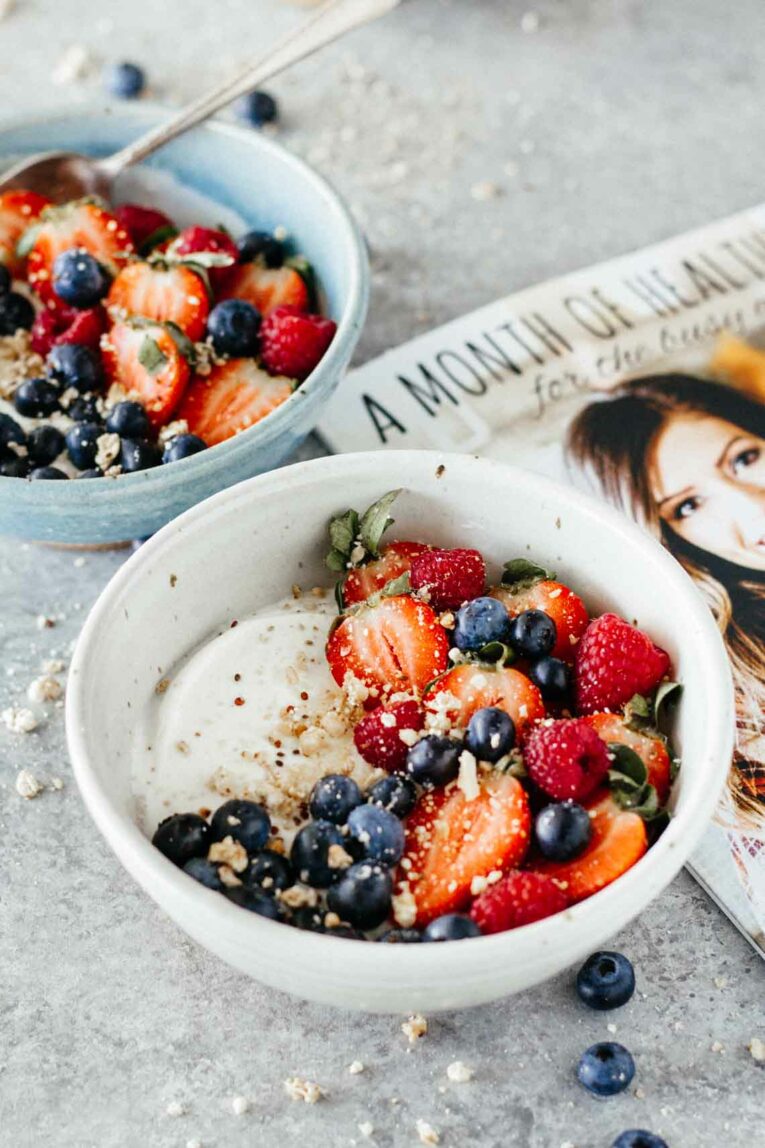Image of berry recipe in a white bowl