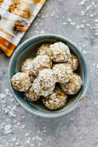 EASY Cinnamon Crunch Protein Bites! Super easy to make, 10 minutes, and loaded with protein. Delicious!