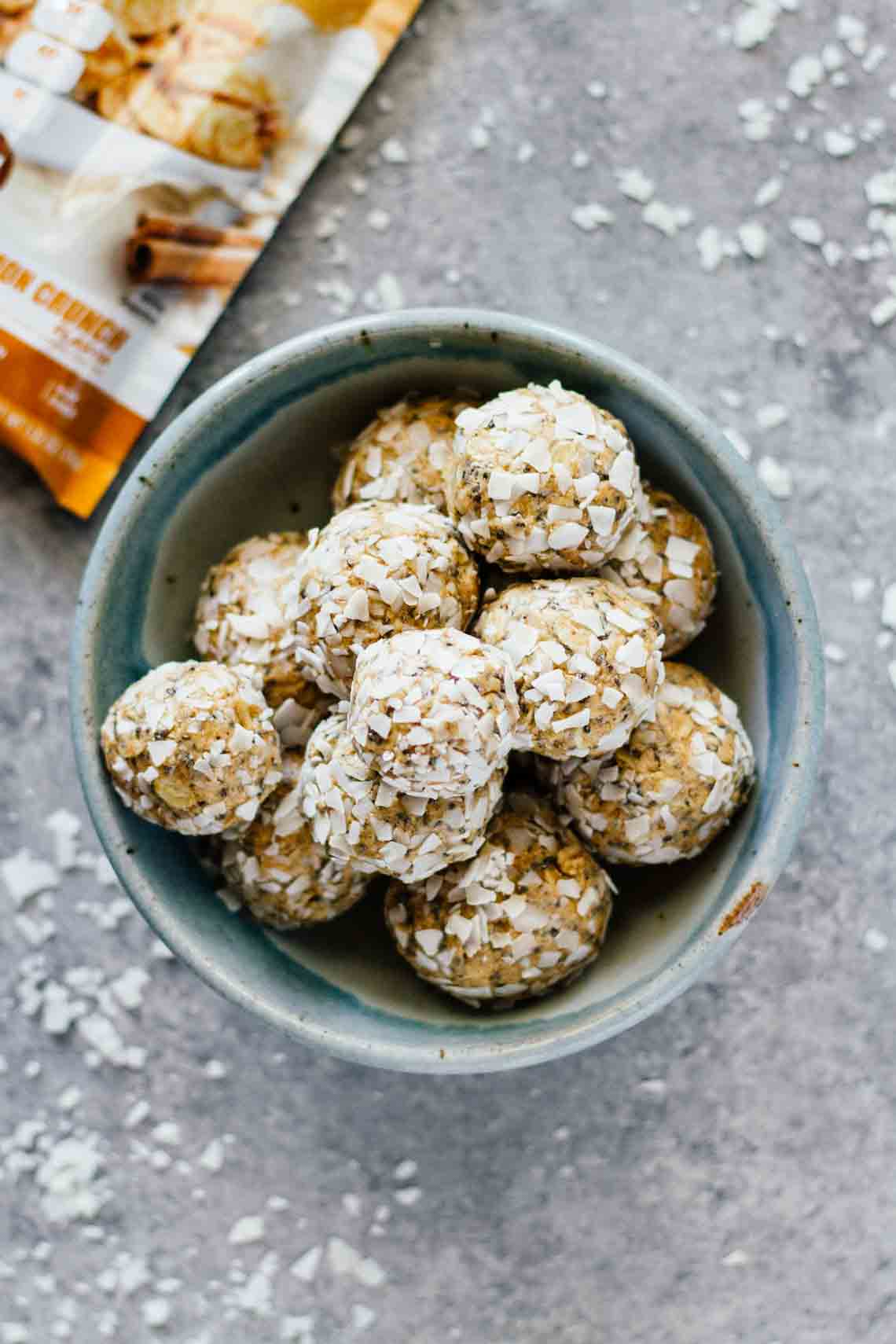 EASY Cinnamon Crunch Protein Bites! Super easy to make, 10 minutes, and loaded with protein. Delicious!