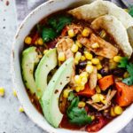Slow Cooker Skinny Chicken Tortilla Soup