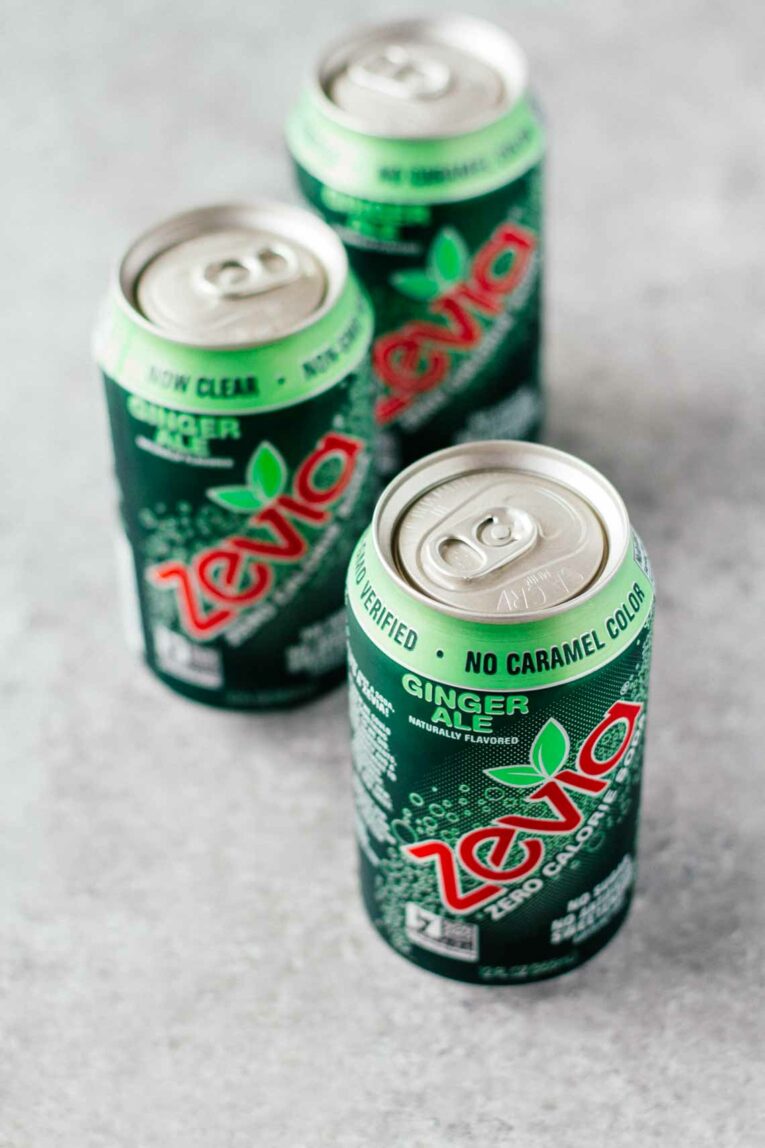 Ginger ale in 3 aluminum cans