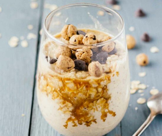 Chocolate Chip Cookie Dough Overnight Oats! Gluten-free and SO easy!