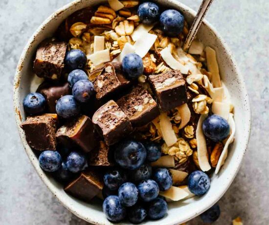 Chocolate Caramel Pecan Yogurt Bowls