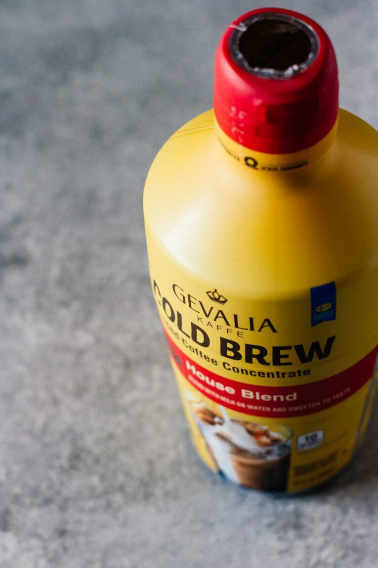 The most delicious Vanilla Coconut Cold Brew Coffee made with simple ingredients and taste better than your coffee shop favorite. You won't believe how easy it is to make cold brew at home, perfect for summer! #coldbrewcoffee #coldcoffee #coffeedrink Gevalia Cold Brew Concentrate