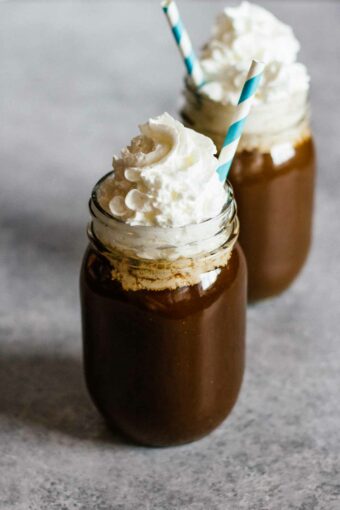 Vanilla Coconut Cold Brew Coffee in a mason jar