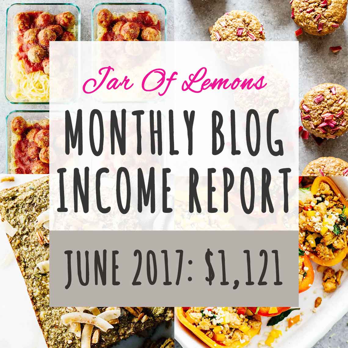 Monthly Blog Income Report June-2017! Learn how to start your food blog and grow it!