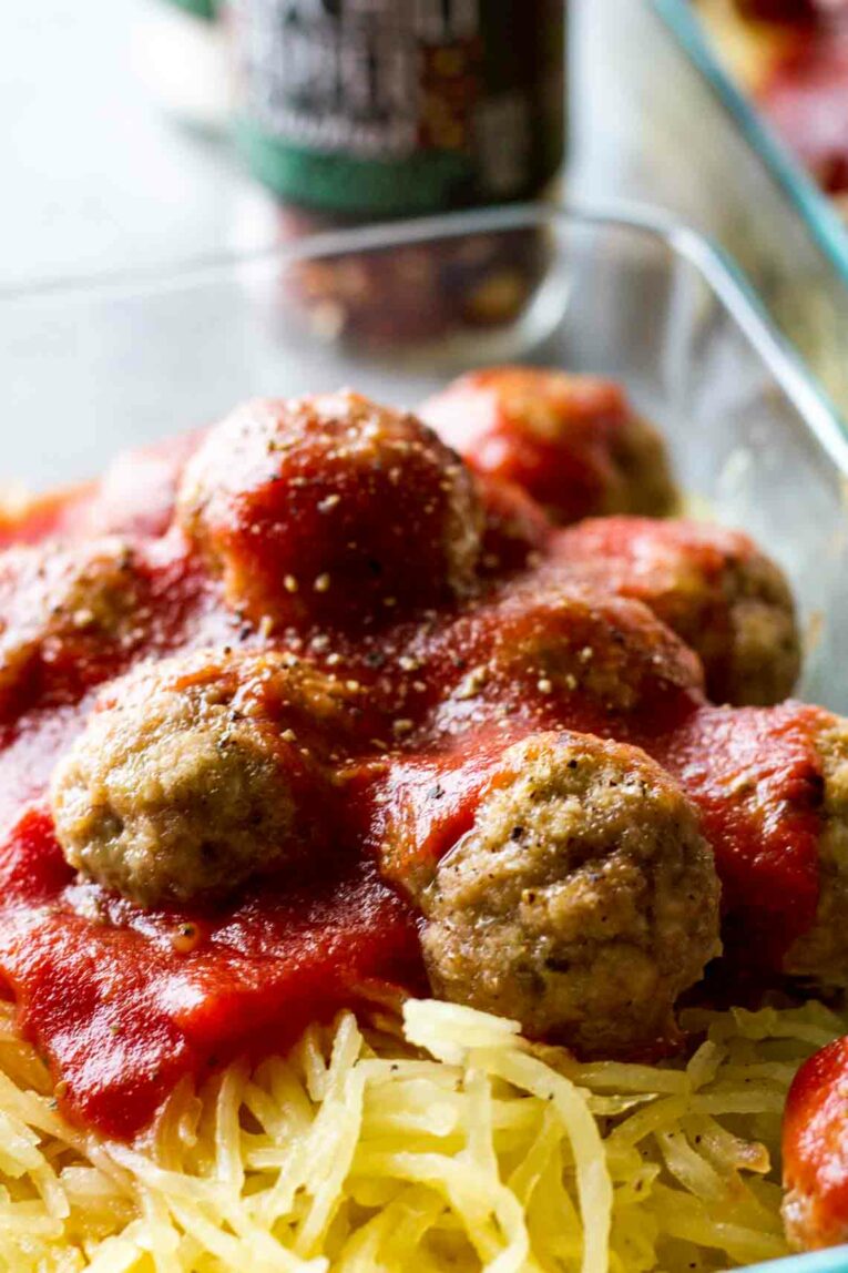 Paleo Turkey Meatballs Meal Prep Bowls Close Up