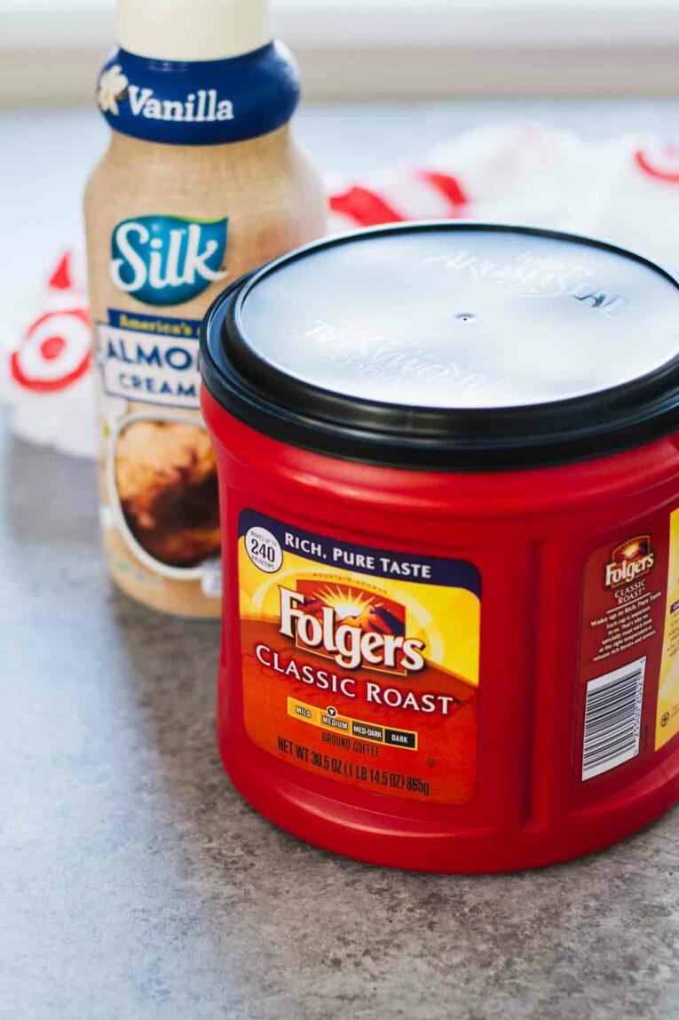 Folgers Classic Roast Large Can and Silk Almond Creamers