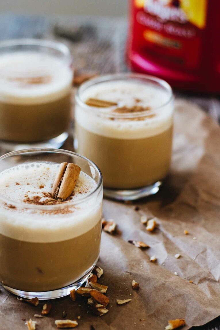 Maple Pecan Pie Latte (Cold Coffee Drink) in 3 glasses