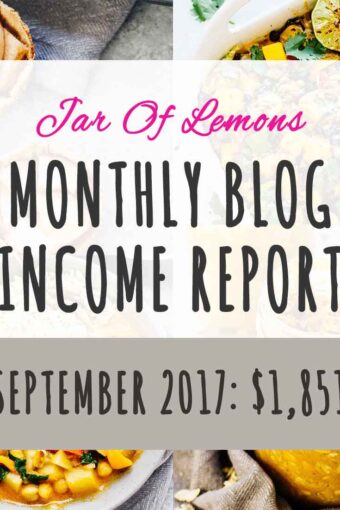 Monthly Blog Income Report - September 2017 Jar Of Lemons