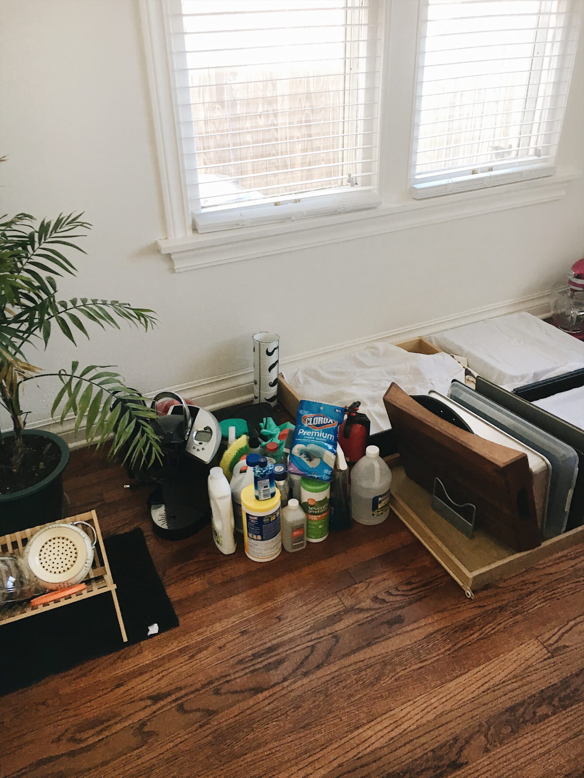 image of kitchen items on a floor