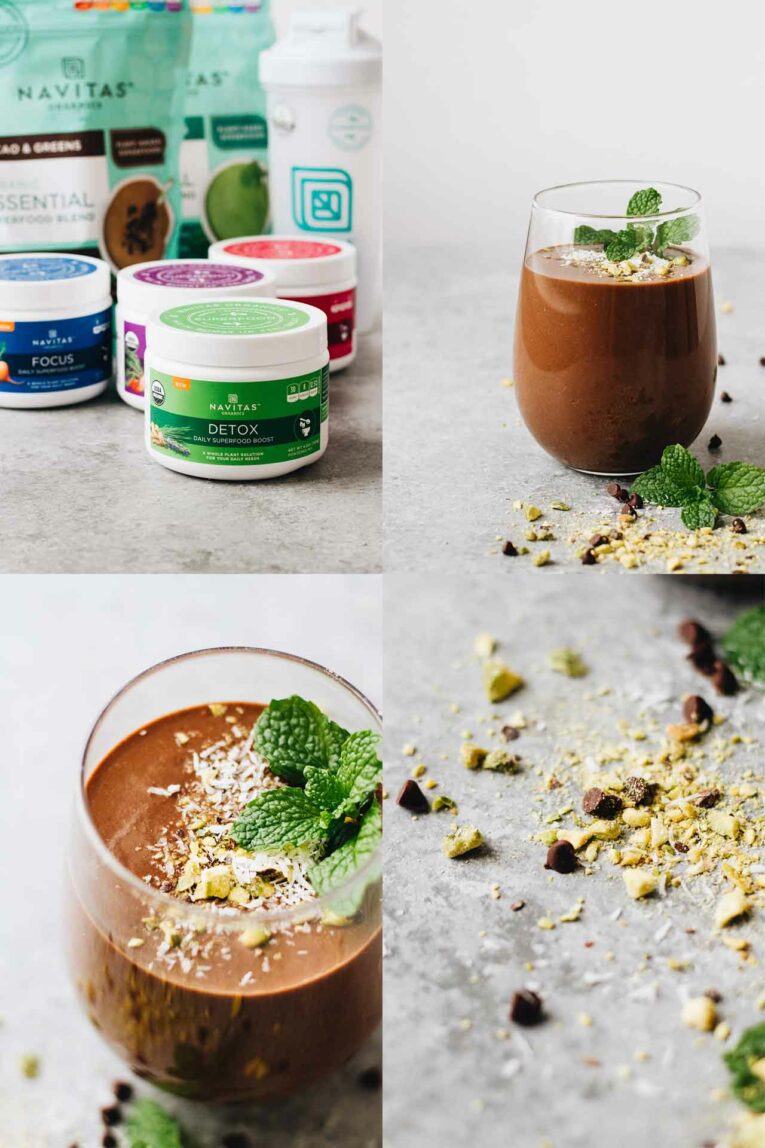 4 images of How to make a Chocolate Avocado Smoothie (Vegan & Gluten Free)!