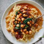 Garlic Chickpea Spaghetti Squash - Jar Of Lemons! Vegan, vegetarian, gluten free.