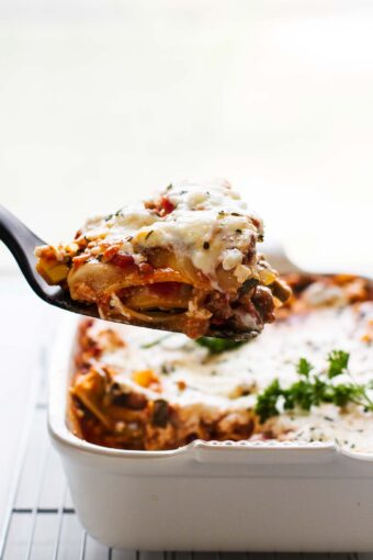 The BEST Easy Healthy Lasagna Recipe: creamy, cheesy, delicious!