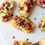 Tomato & Lentil Breakfast Bruschetta top shot