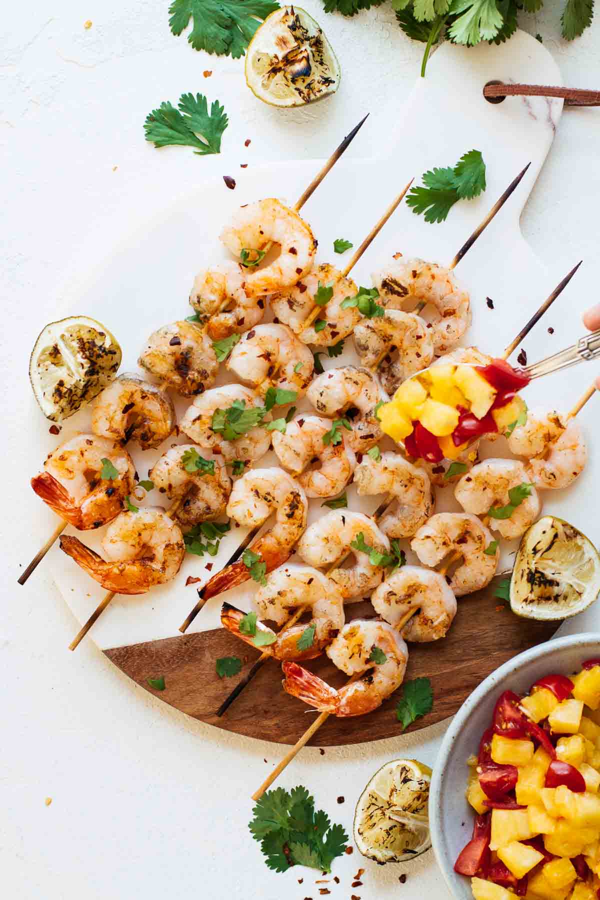 Spicy Grilled Shrimp topped w/ Pineapple Sauce!