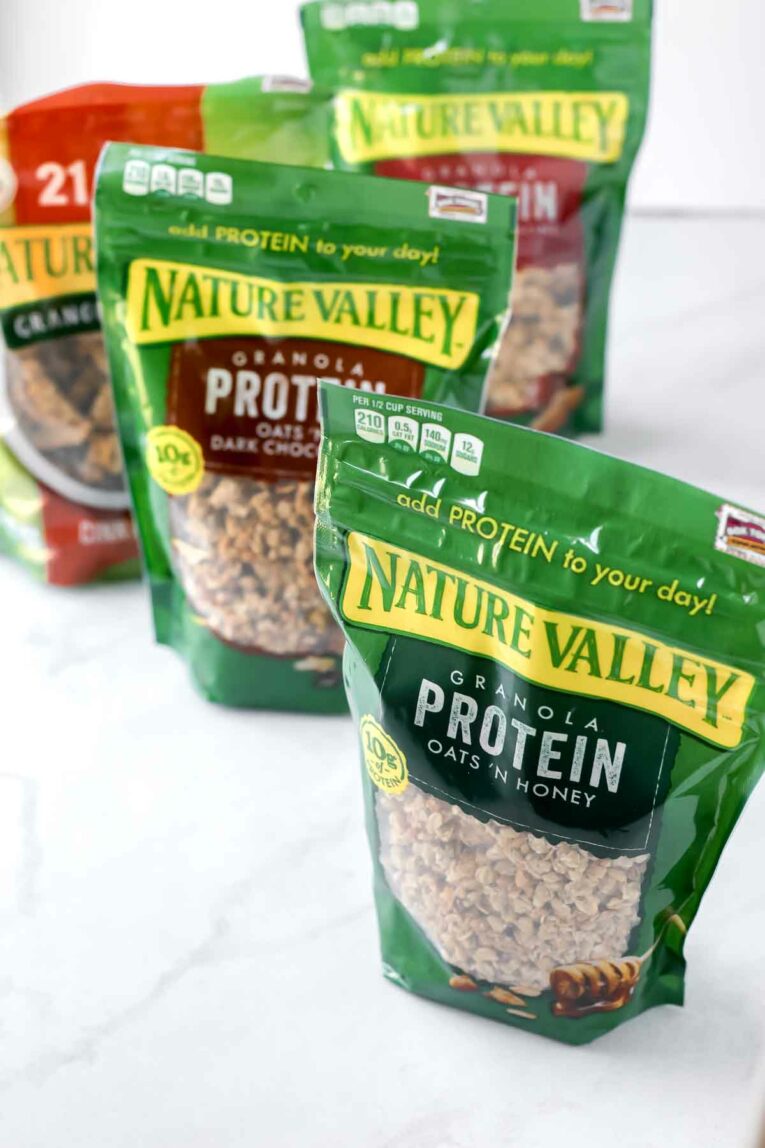 Nature Valley Protein Granola on a white background