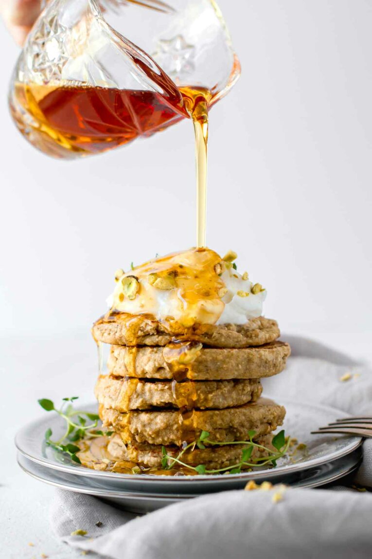 Simple 3-Ingredient Protein Pancakes - vegetarian, gluten free, dairy free, and perfect for brunch or an easy weekday breakfast!