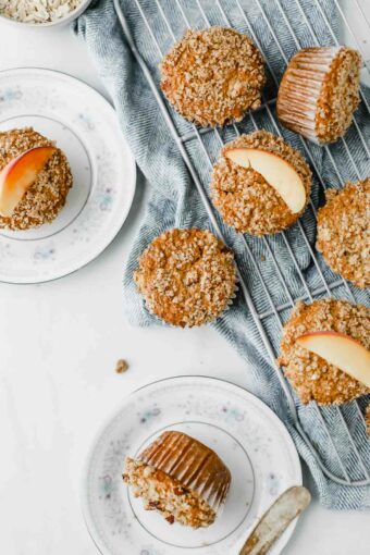 This sweet, delicious Wholesome Peach Muffins recipe is perfect for an easy & healthy summer breakfast or dessert! (Vegetarian, Gluten Free)