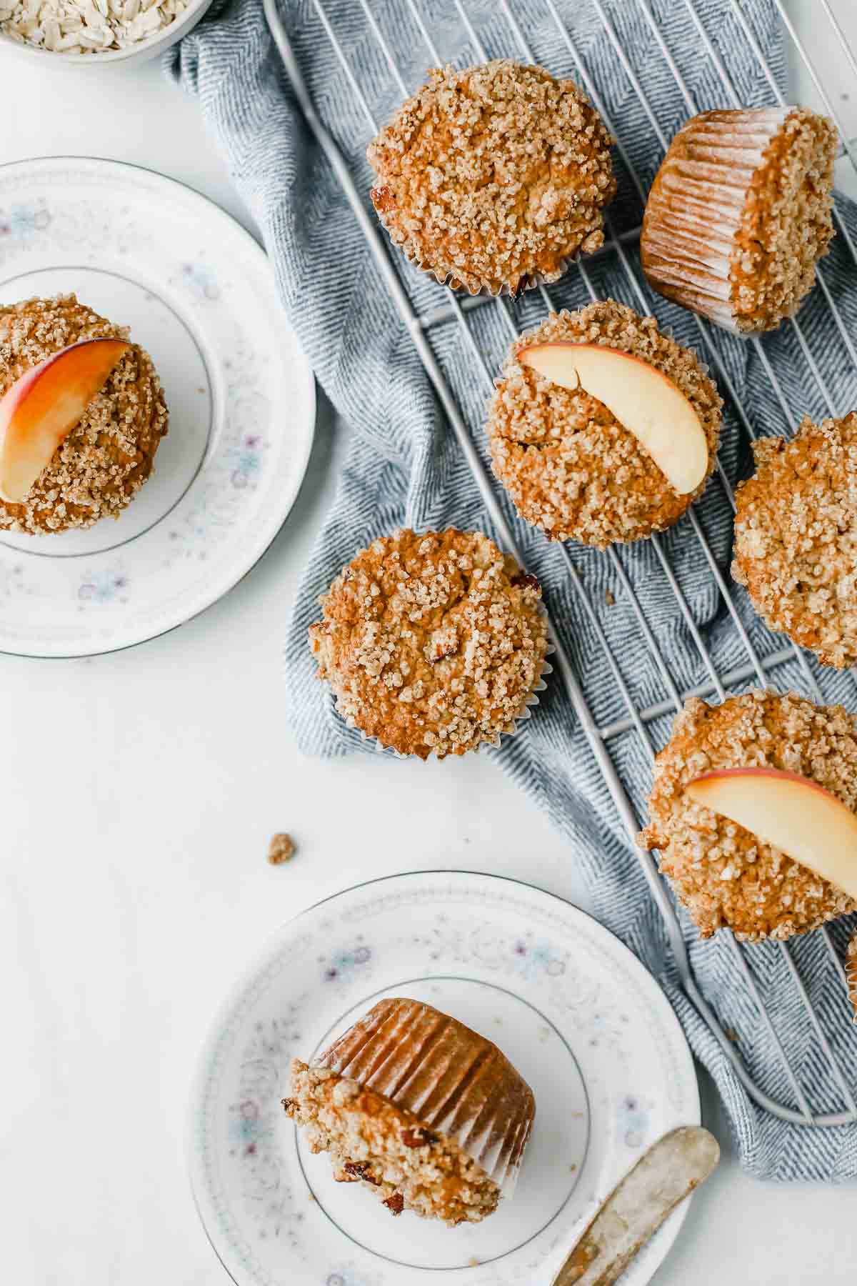 This sweet, delicious Wholesome Peach Muffins recipe is perfect for an easy & healthy summer breakfast or dessert! (Vegetarian, Gluten Free)
