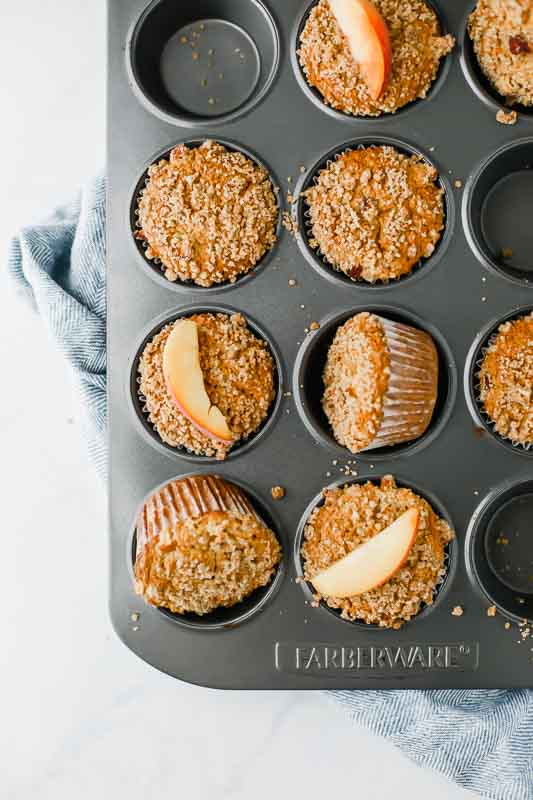 This sweet, delicious Wholesome Peach Muffins recipe is perfect for an easy & healthy summer breakfast or dessert! (Vegetarian, Gluten Free)